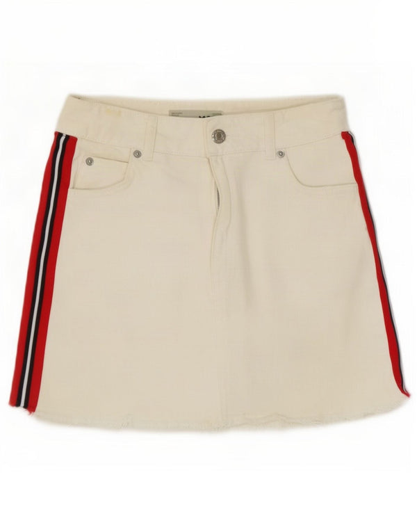 Topshop Falda vaquera para mujer UK 6 XS W24 Algodón a rayas blancas