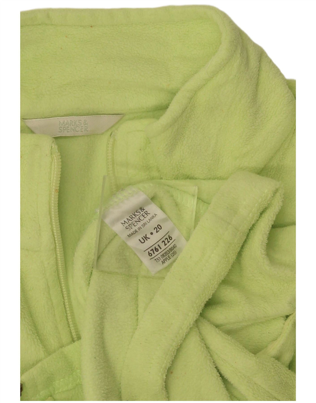Marks & Spencer Chaqueta polar para mujer UK 20 2XL Verde Poliéster