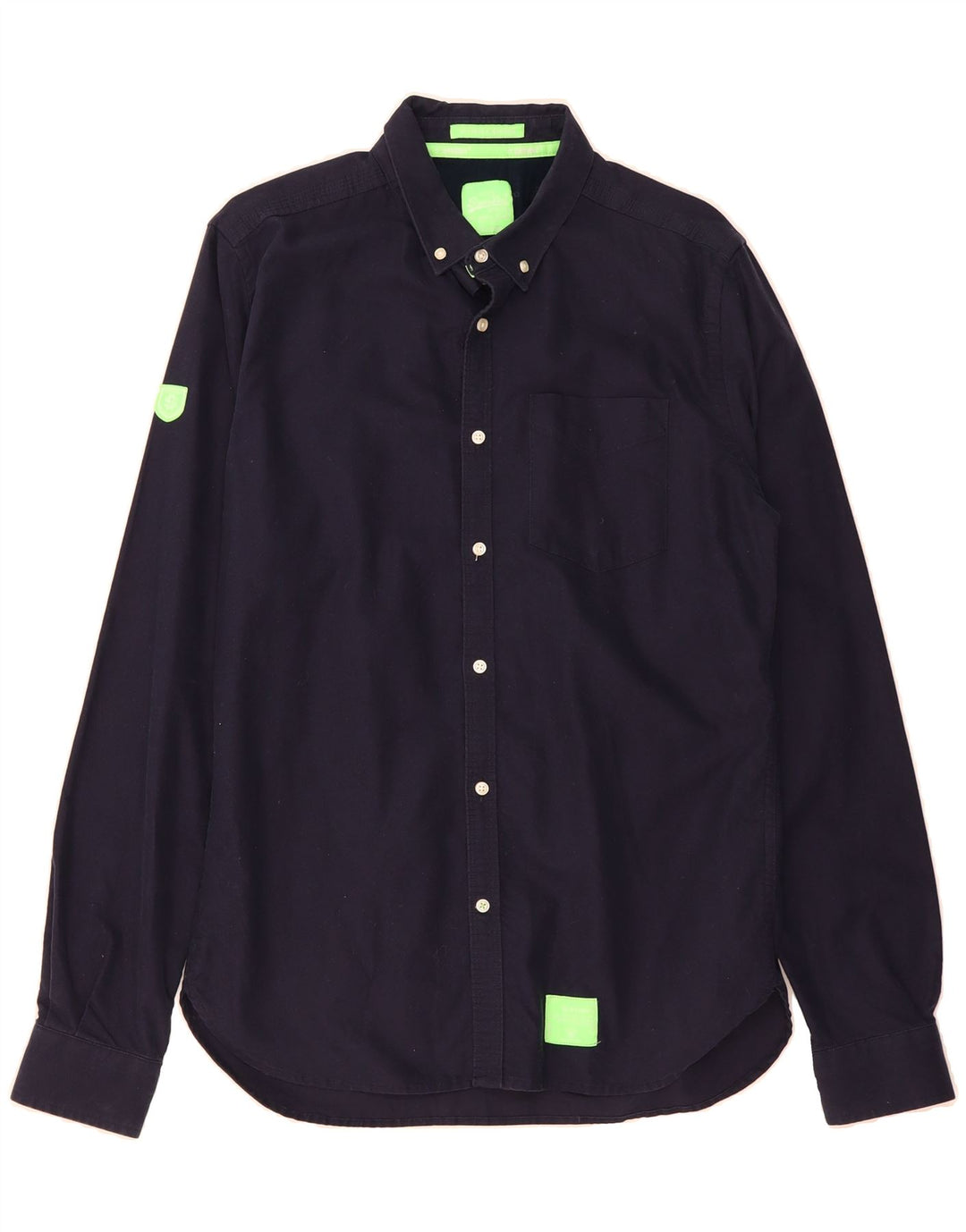 SUPERDRY Mens Shirt Large Navy Blue Cotton Vintage Superdry and Second-Hand Superdry from Messina Hembry 