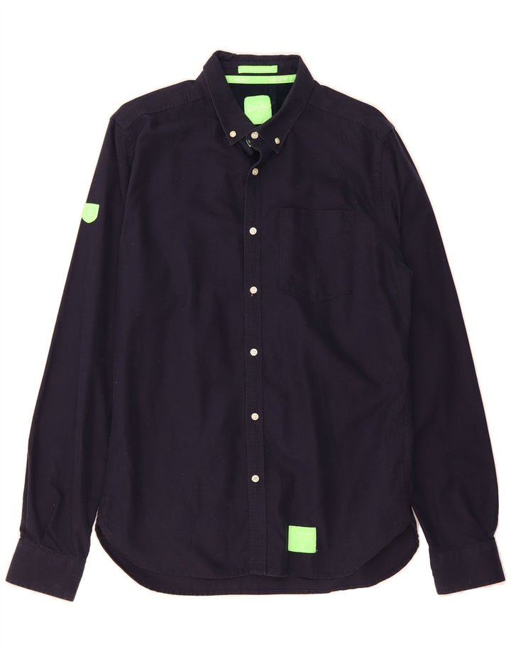 SUPERDRY Mens Shirt Large Navy Blue Cotton Vintage Superdry and Second-Hand Superdry from Messina Hembry 