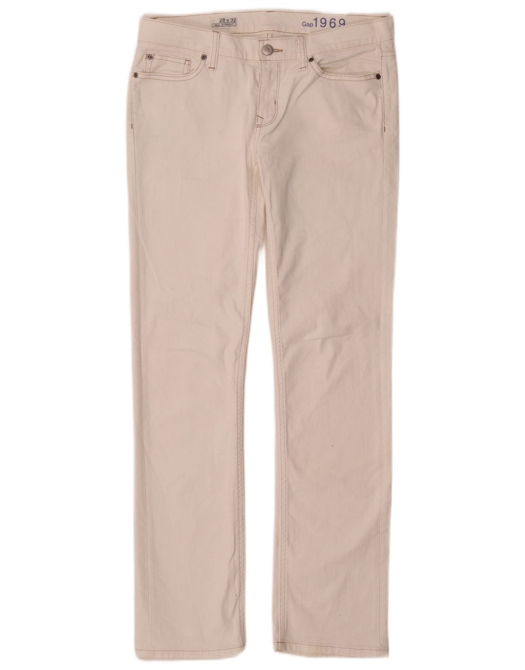 Vaqueros rectos para mujer Gap W28 L32 Algodón blanco