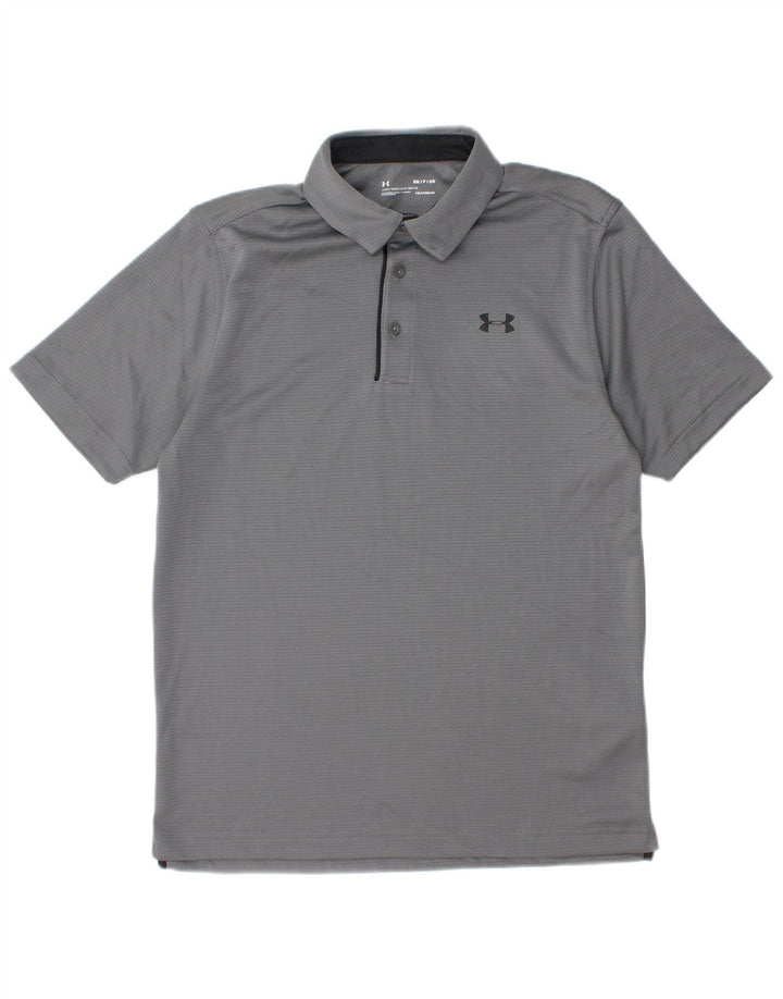 Under Armour Polo Heat Gear para hombre, poliéster gris pequeño