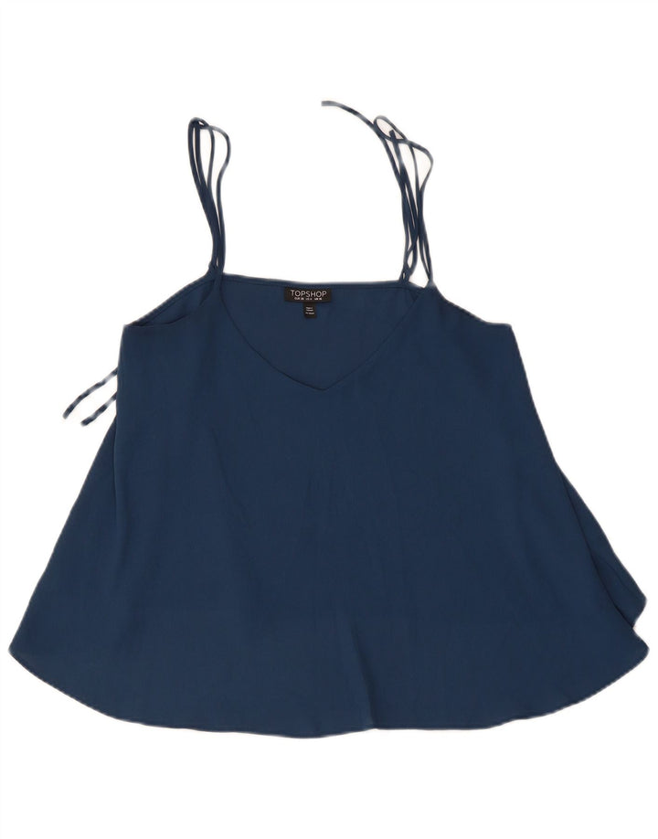 Top de tirantes para mujer Topshop UK 10 Small Blue Poliéster