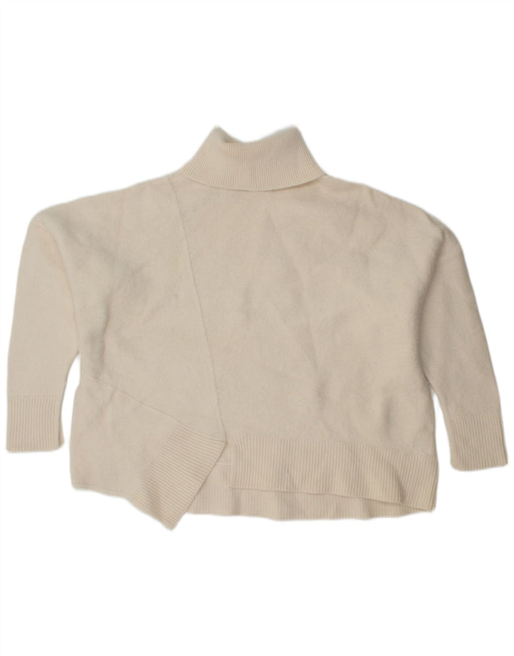 Cos - Jersey extragrande con cuello vuelto para mujer, talla 14, lana blanca mediana