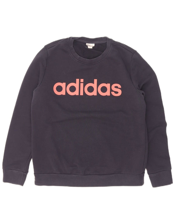 Adidas - Sudadera gráfica para mujer (talla 40), color azul marino
