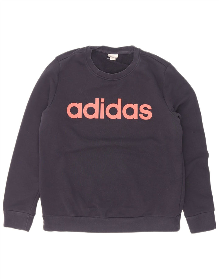 Adidas - Sudadera gráfica para mujer (talla 40), color azul marino