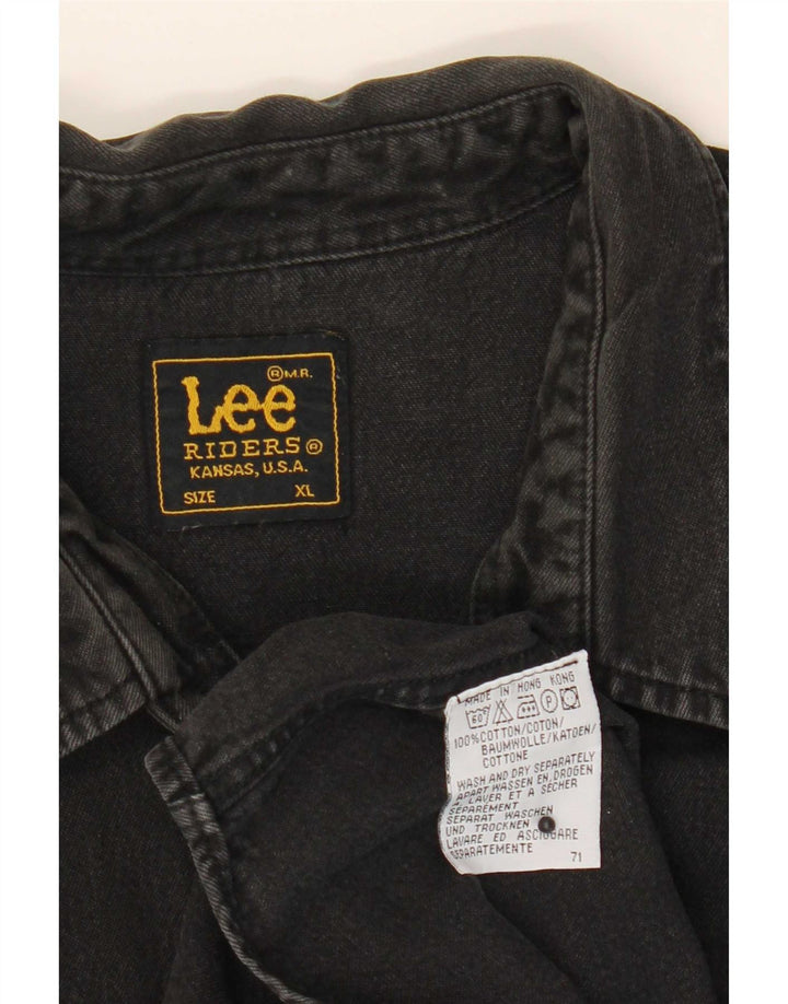 Lee Mens Riders Camisa Vaquera XL Algodón Negro