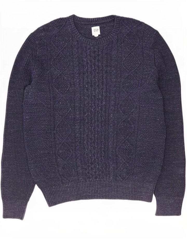 Gap Jersey De Cuello Redondo Para Hombre Jersey De Algodón Azul Marino Medio