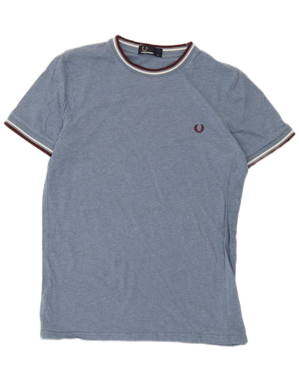 Fred Perry Mens T-Shirt Top Small Blue Cotton