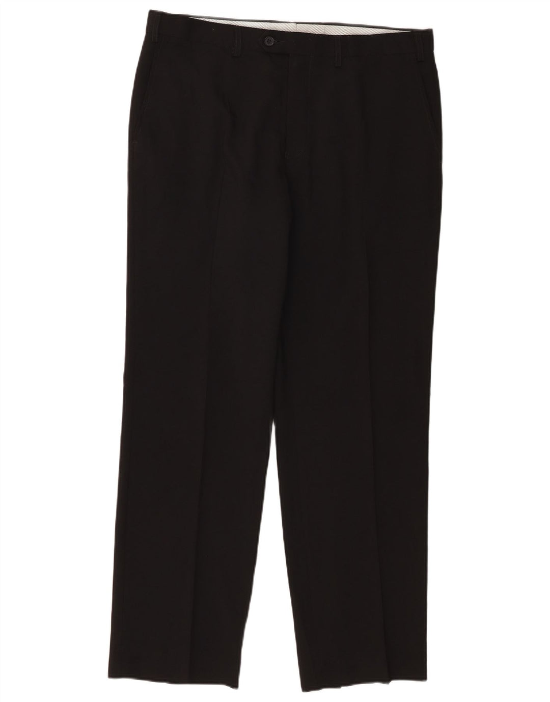 Marks & Spencer Pantalón de traje recto para hombre W36 L31 Poliéster negro