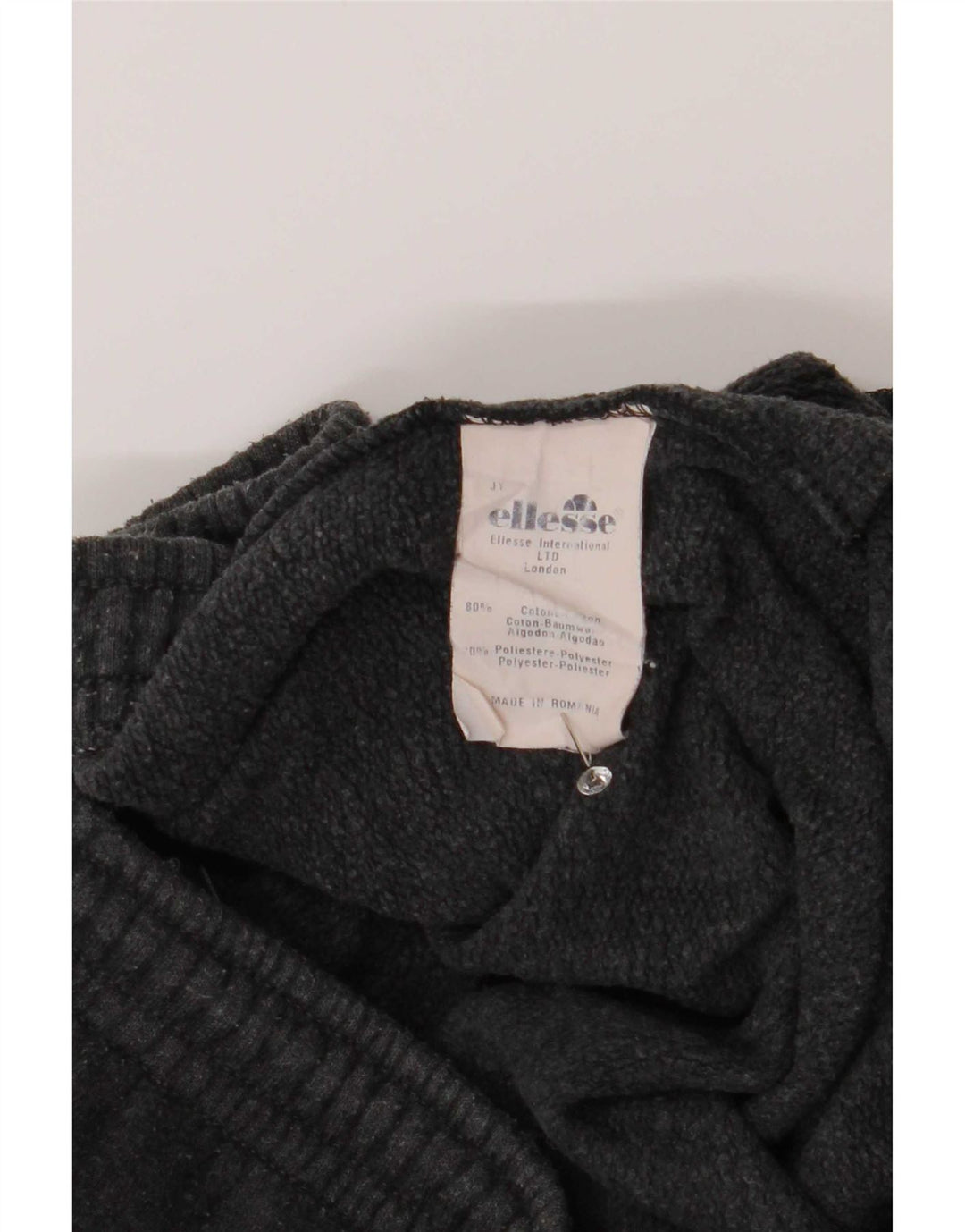 Ellesse Hombre Pantalones De Chándal Grande Gris Algodón