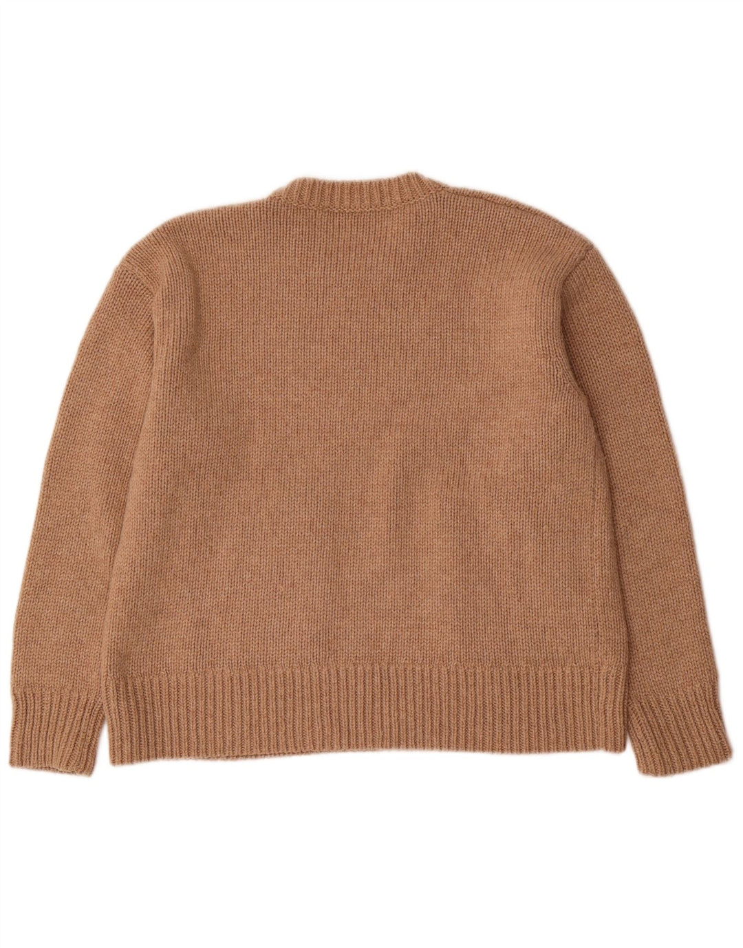 Zara Mujer Oversize Cuello Redondo Jersey Jersey UK 10 Small Marrón Poliéster