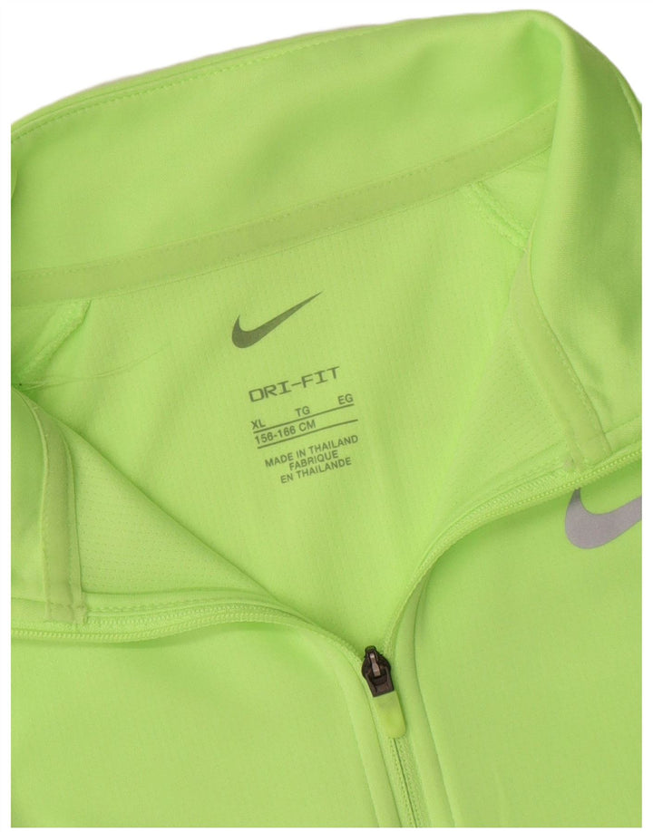 Nike - Chándal Dri Fit con cremallera y cuello para niños, 13-14 años, verde