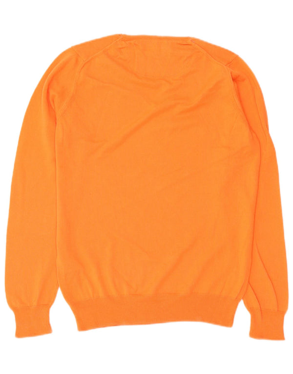 Zara Hombre Jersey Con Cuello En V Jersey Algodón Naranja Medio