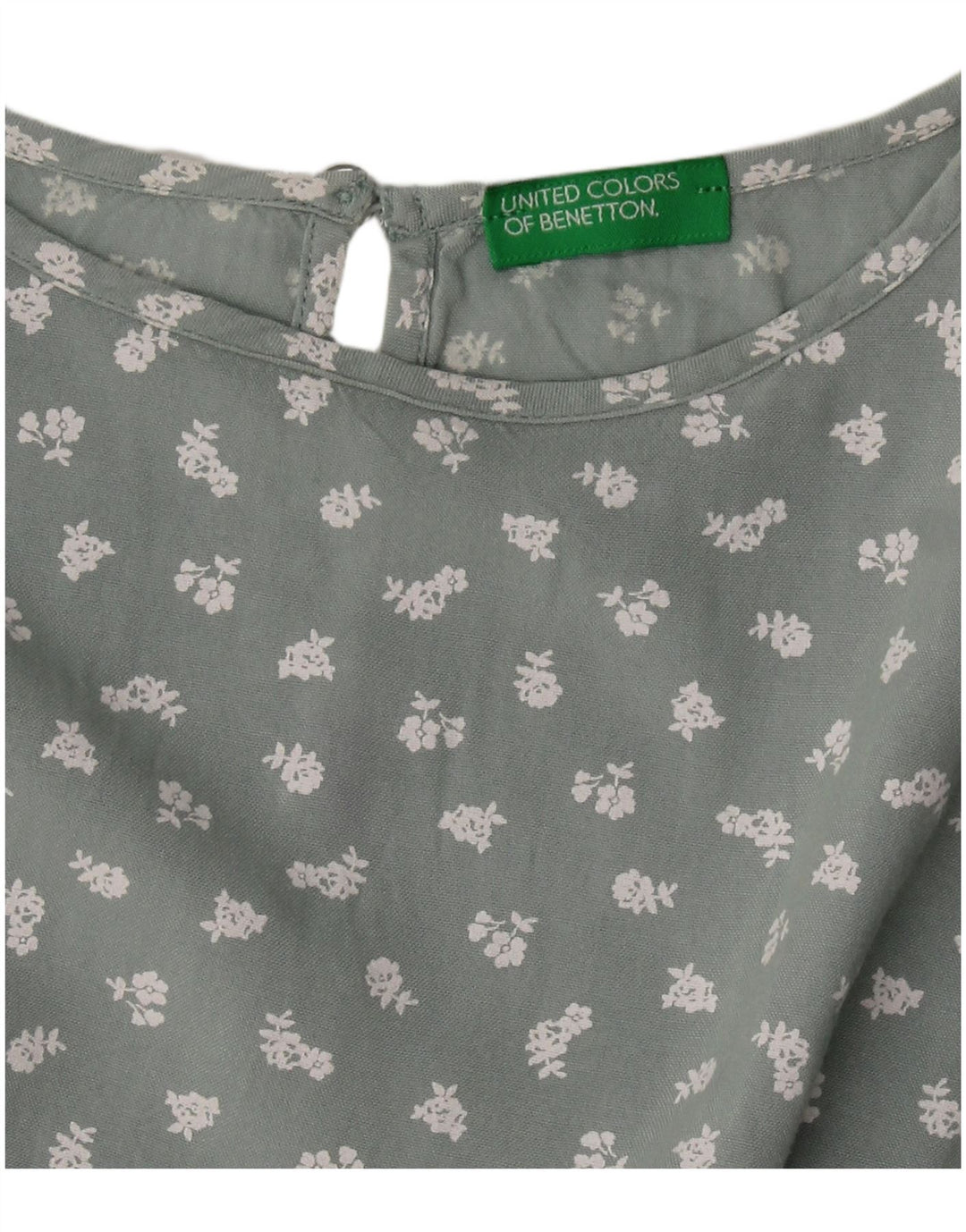 BENETTON Vestido Básico Niña 11-12 Años Verde Floral