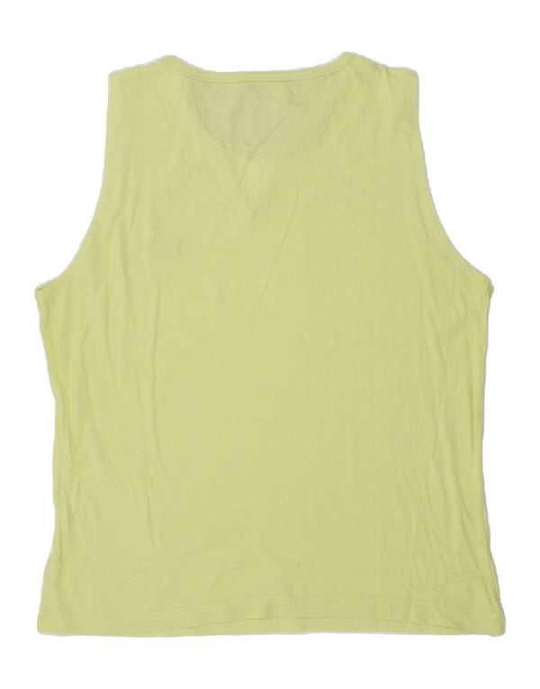 ASICS Girls Vest Top 12-13 Years Green Cotton