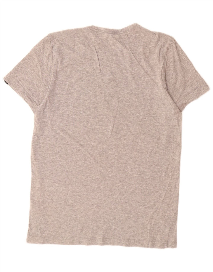 Adidas Hombre Camiseta Gráfica Top Algodón Moteado Gris Medio