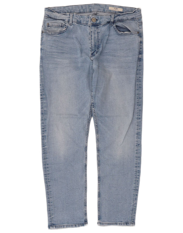 Marks & Spencer - Vaqueros ajustados para mujer, talla 40, talla grande, W32 L25, algodón azul