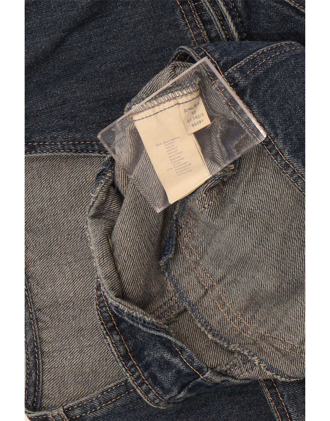Vintage hombres denim chaleco IT 52 algodón azul grande