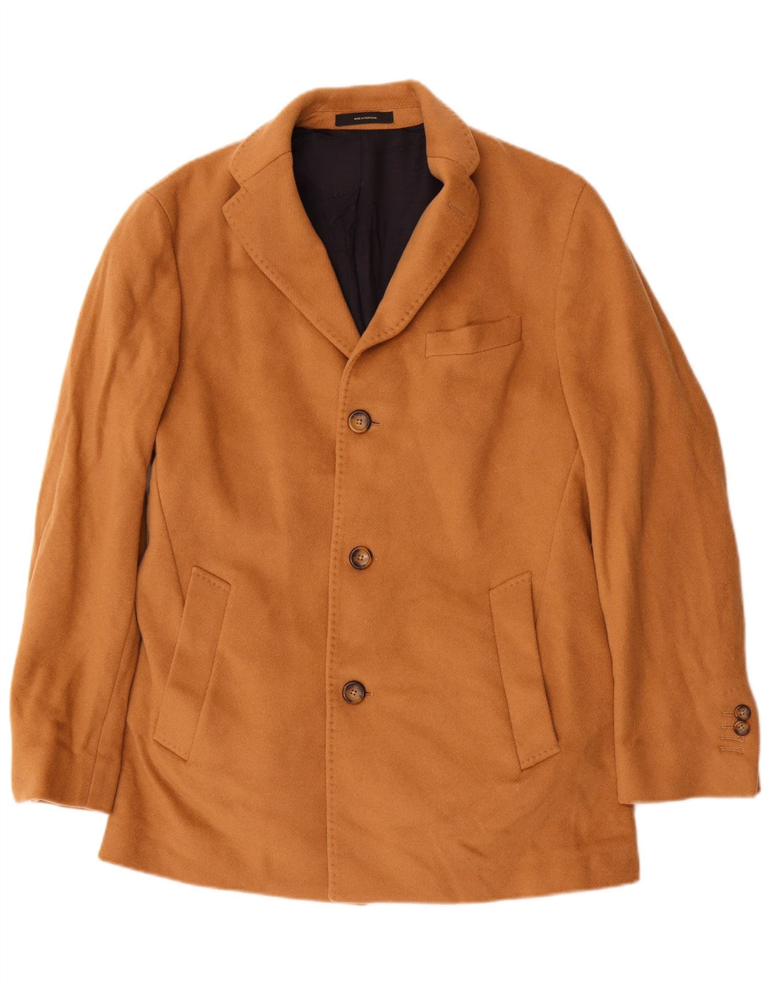 Massimo Dutti Abrigo De 3 Botones Hombre EU 48 Lana Beige Medio