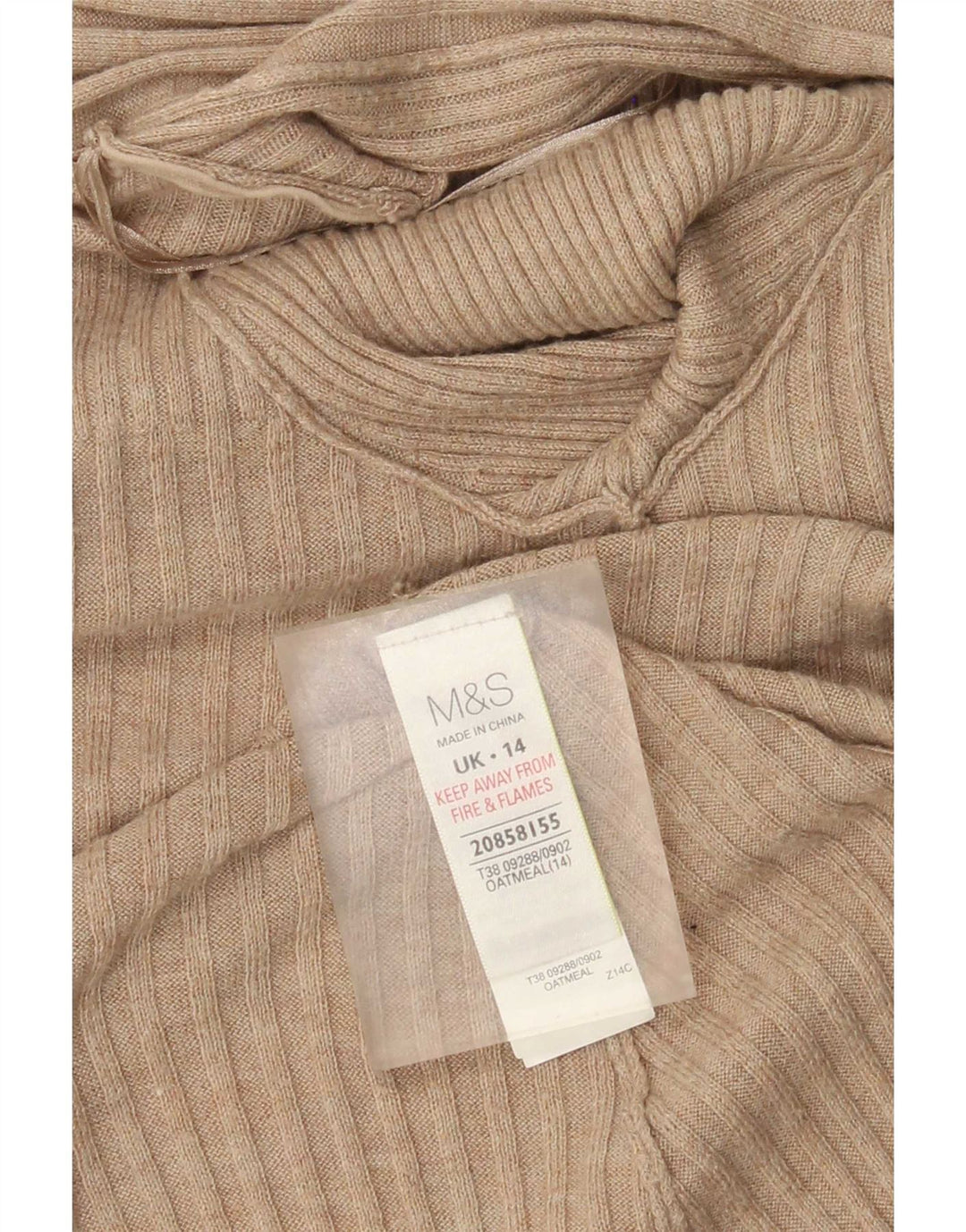 Marks & Spencer Suéter Cárdigan Abierto Largo para Mujer UK 44 Medio Beige