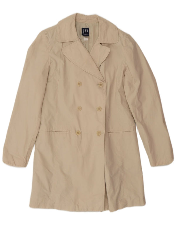 Gap Womens Loose Fit Double Breasted Coat UK 6 XS Beige Cotton