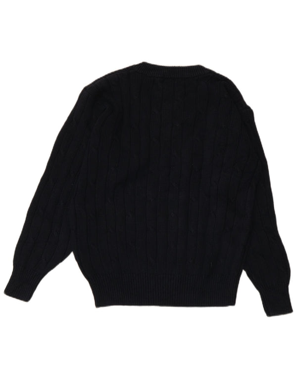 CONTE OF FLORENCE Suéter con cuello en V para mujer UK 10 Small Azul marino