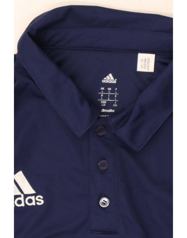 Adidas Mens Climalite Polo Camisa Grande Azul Marino Poliéster