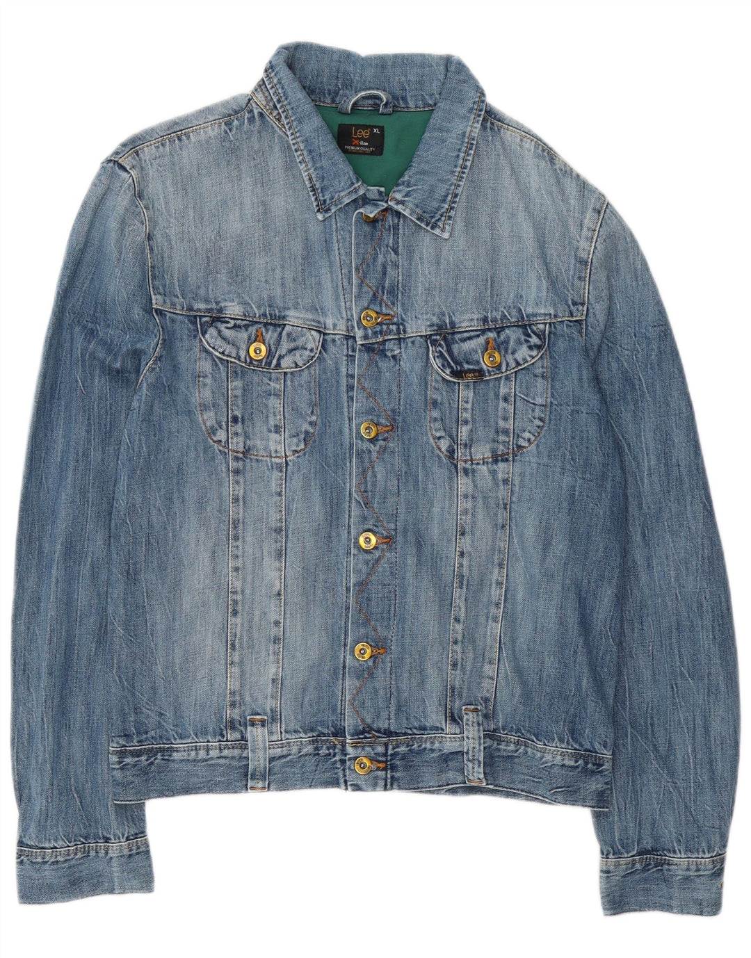 Lee Mens Slim Denim Jacket UK 42 XL Algodón Azul