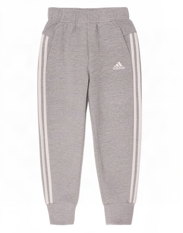 Adidas - Pantalón de chándal para niño (9-10 años, algodón moteado), color gris