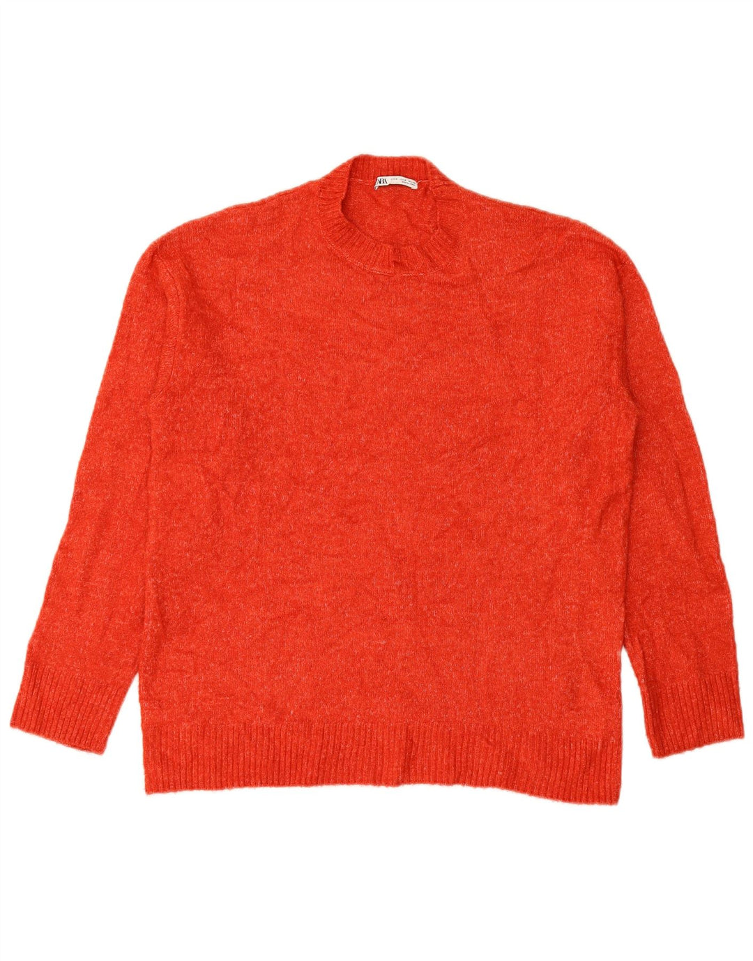 Zara Hombre Jersey Cuello Redondo Jersey Medio Rojo Poliéster