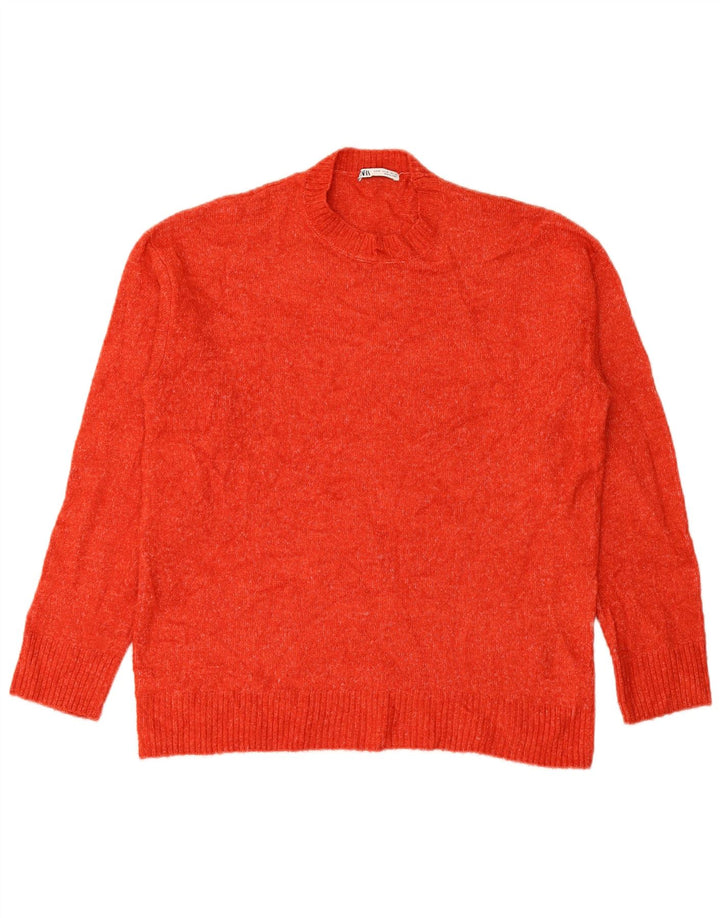Zara Hombre Jersey Cuello Redondo Jersey Medio Rojo Poliéster