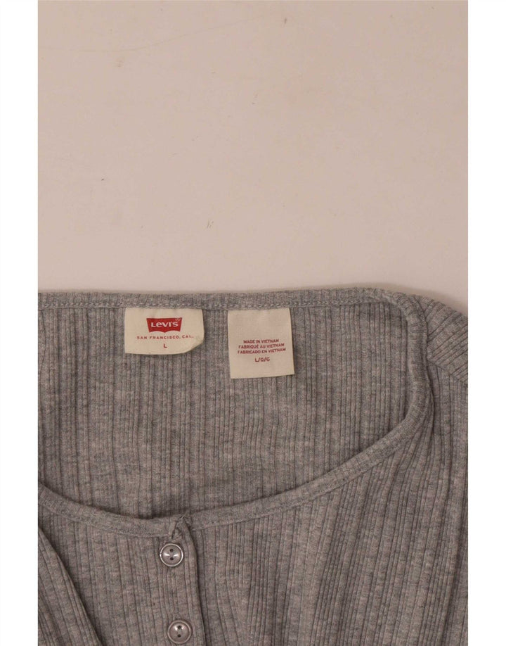Levi's Mujer Regular Top Manga Larga UK 44 Grande Gris