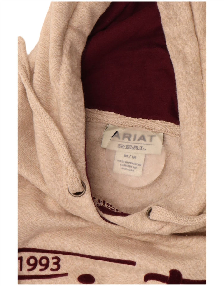 ARIAT Jersey con capucha gráfica para hombre Algodón beige medio