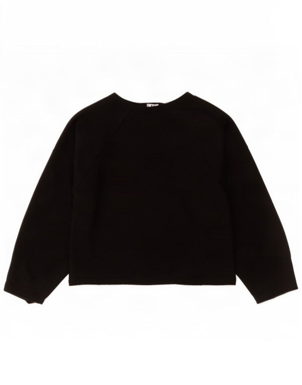 Zara Suéter Corto con Cuello en V para Mujer UK 44 Mediano Negro