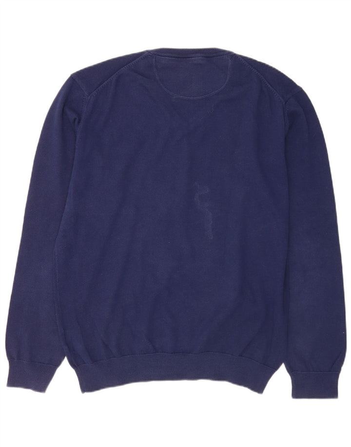 Gant Jersey con cuello en V para hombre, talla grande, poliamida azul marino
