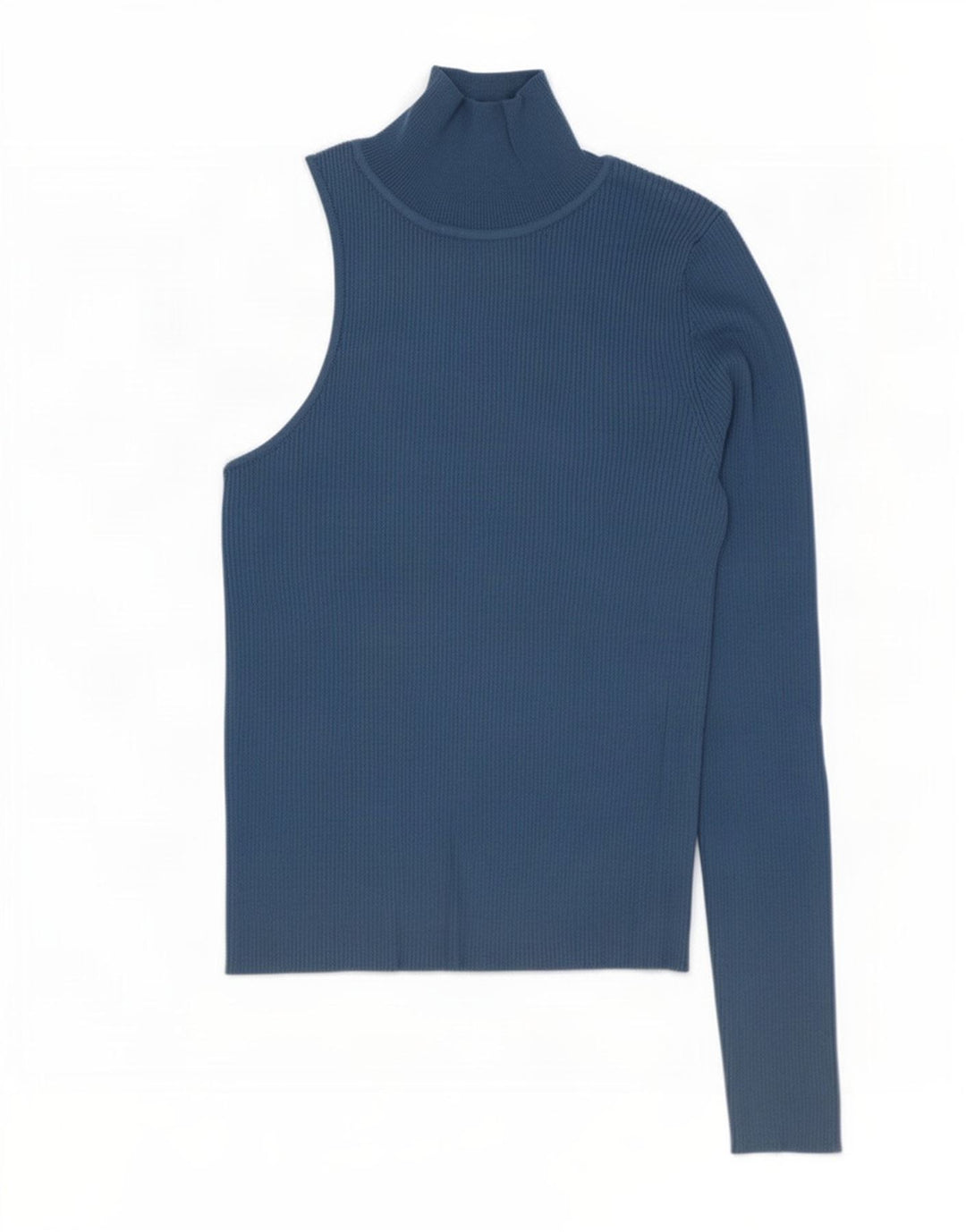 Zara Mujer Top De Un Hombro UK 42 Viscosa Azul Medio