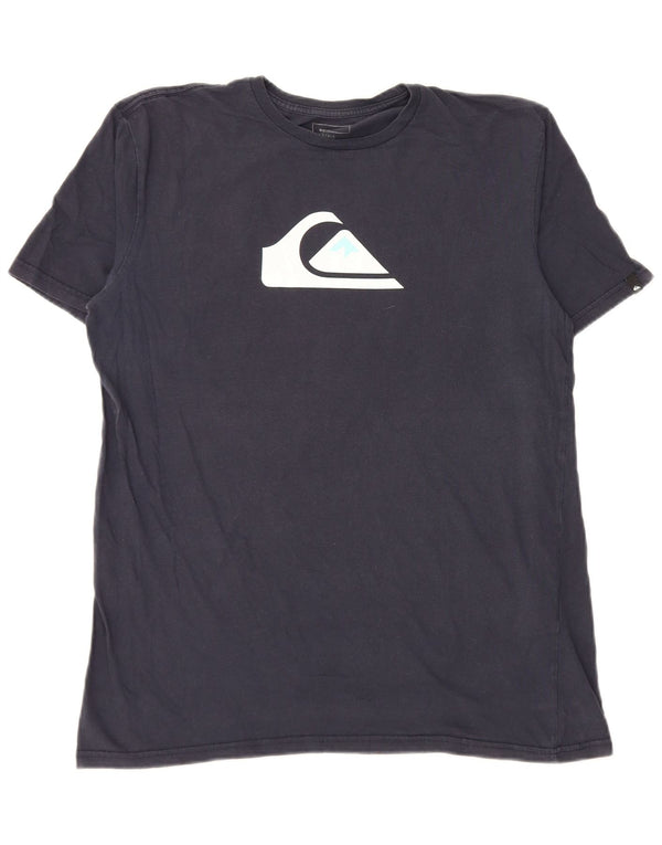 Quiksilver Camiseta gráfica de ajuste regular para hombre Top grande de algodón azul marino
