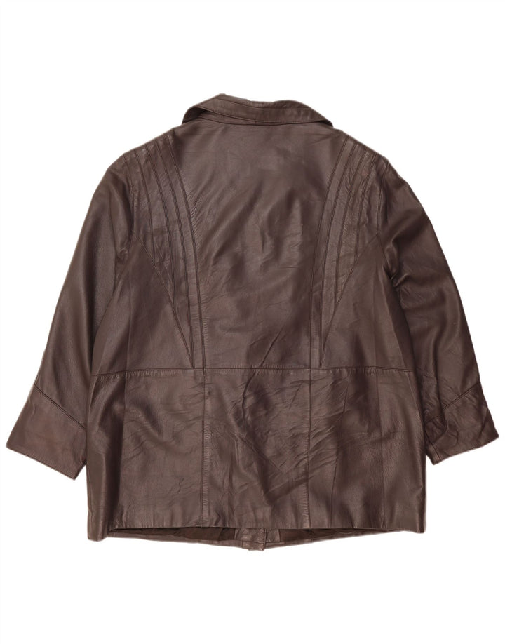 Morena Chaqueta de Cuero Mujer EU 48 2XL Cuero Marrón