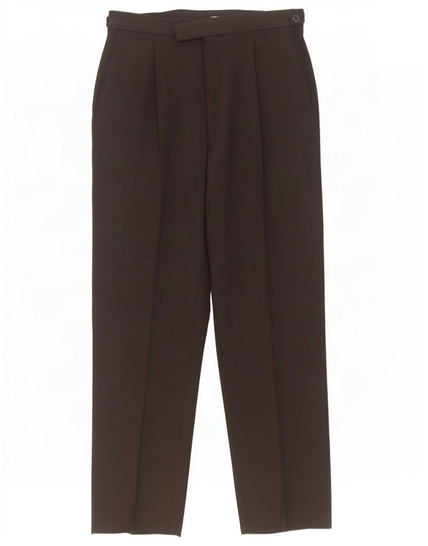 Marks & Spencer Pantalón de traje con pinzas para hombre W32 L33 Poliéster negro