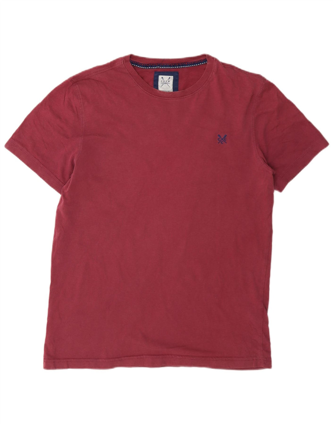 Crew Clothing Camiseta para hombre Top Algodón granate mediano
