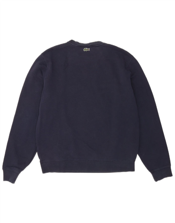 Lacoste Sudadera gráfica para hombre talla 4 mediana algodón azul marino