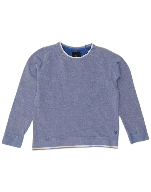 Crew Clothing Jersey con cuello para niño, 9-10 años, algodón moteado azul