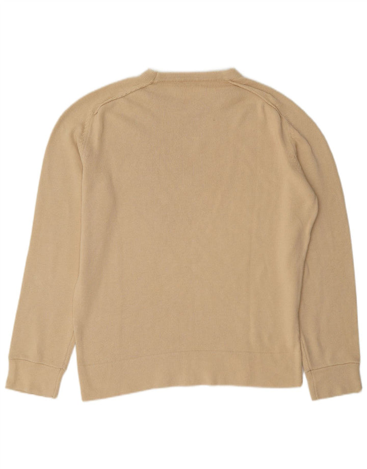 Calvin Klein Suéter tipo jersey con cuello redondo y ajuste regular para mujer UK 40 Medium Beige
