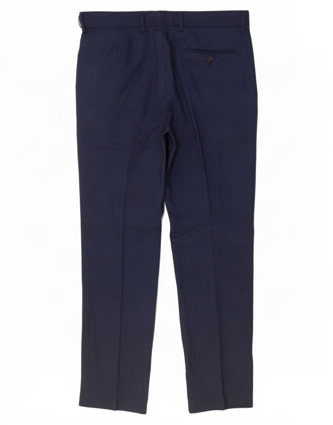 Marks & Spencer Pantalón de traje de corte regular para hombre W34 L31 Poliéster azul marino