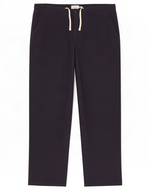 Marks & Spencer Pantalón chino recto para hombre W40 L33 Lino azul marino
