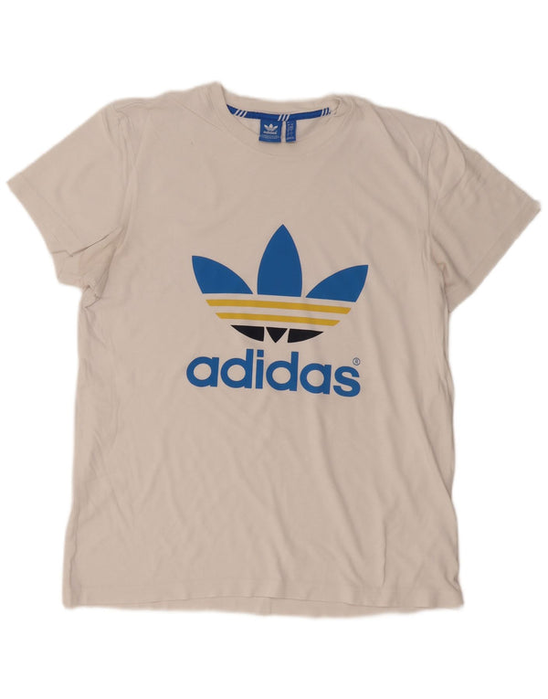 ADIDAS Camiseta gráfica para hombre Top grande de algodón blanco