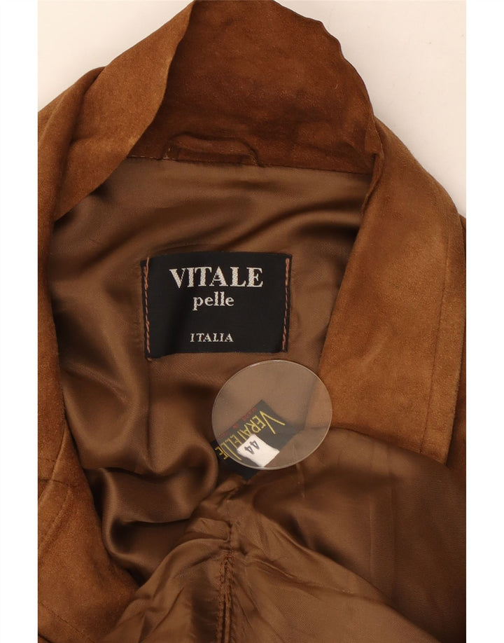 Chaqueta de ante vintage para mujer IT 44 Cuero marrón medio