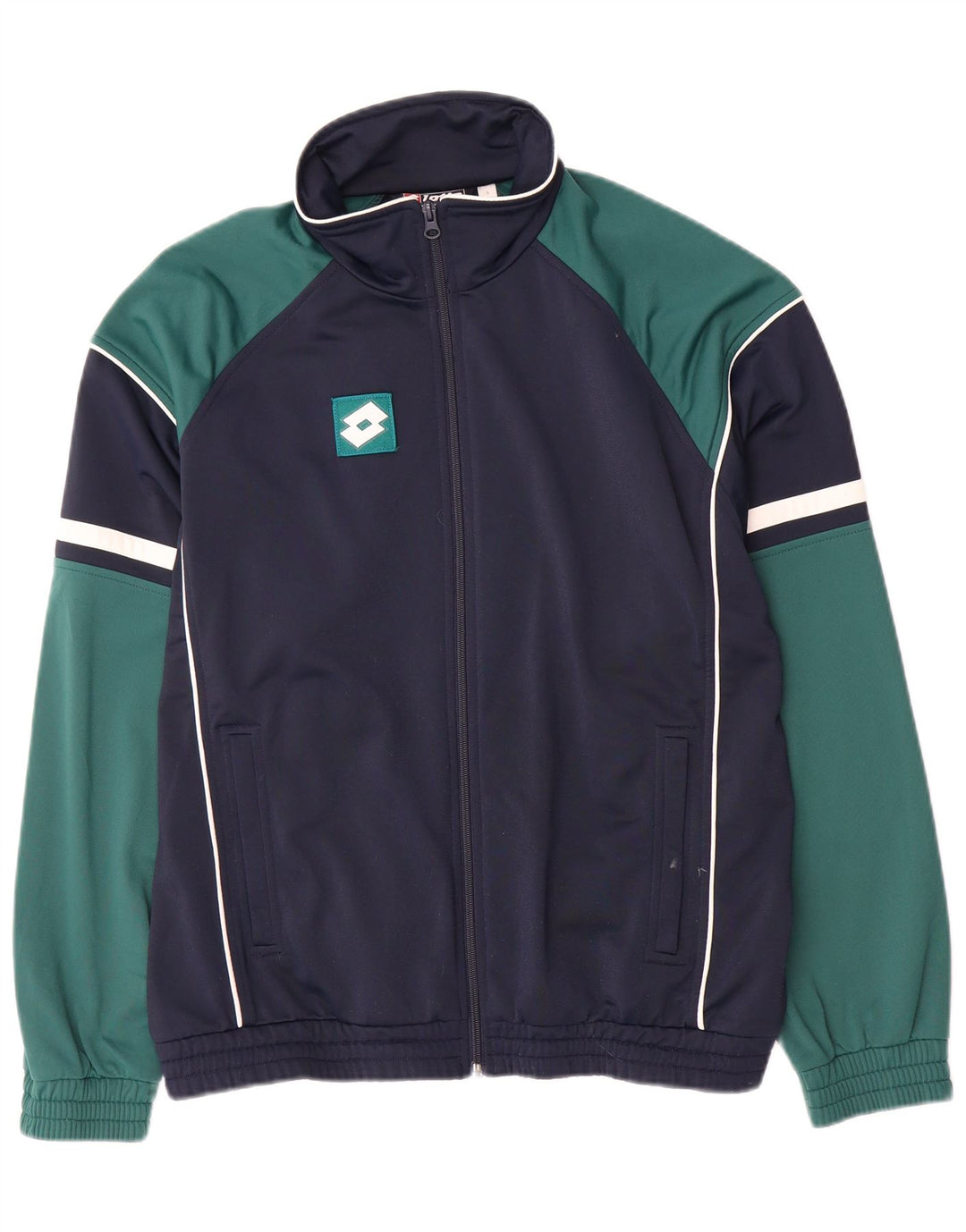 Lotto Hombre Chándal Top Chaqueta Small Azul Marino Colorblock Poliéster
