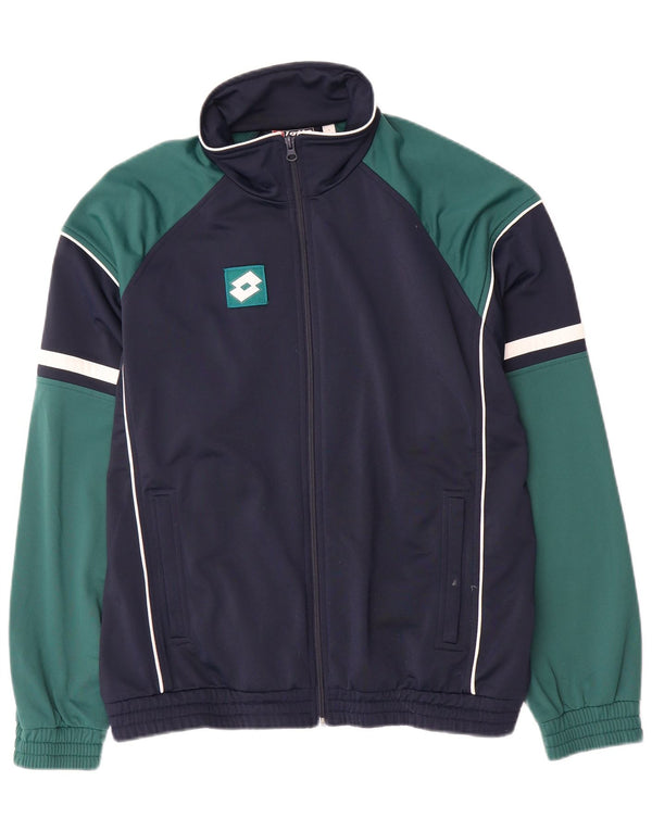 Lotto Hombre Chándal Top Chaqueta Small Azul Marino Colorblock Poliéster